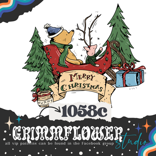Vintage Christmas Bear and Friends 1058c PNG