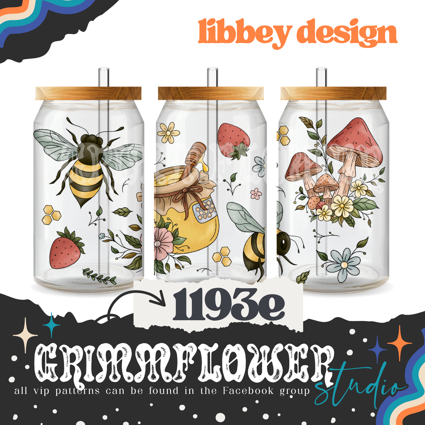 Cottage Bees 1193e Libbey Design