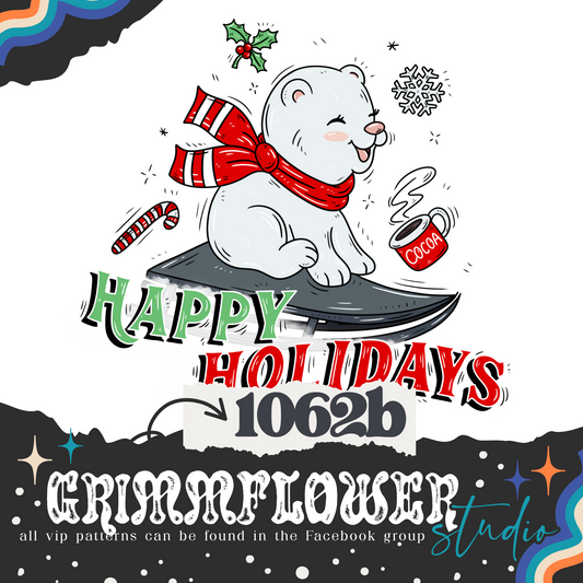 Vintage Christmas Snow Buddies Polar Bear 1062b PNG