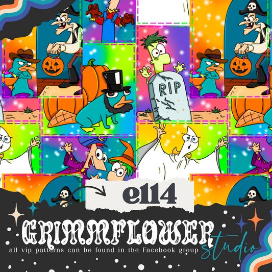 P&F Halloween Patchwork e114