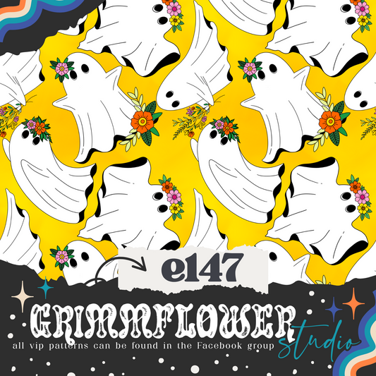 Floral Yellow Ghosts e147